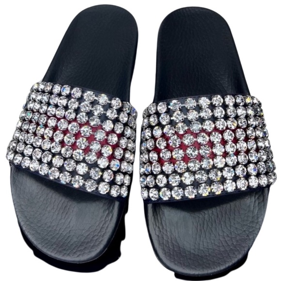 Gucci Sandals Slides Apollo Cathena Swarovski Crystal Bling Box EU 37 US 7 - Picture 3 of 14